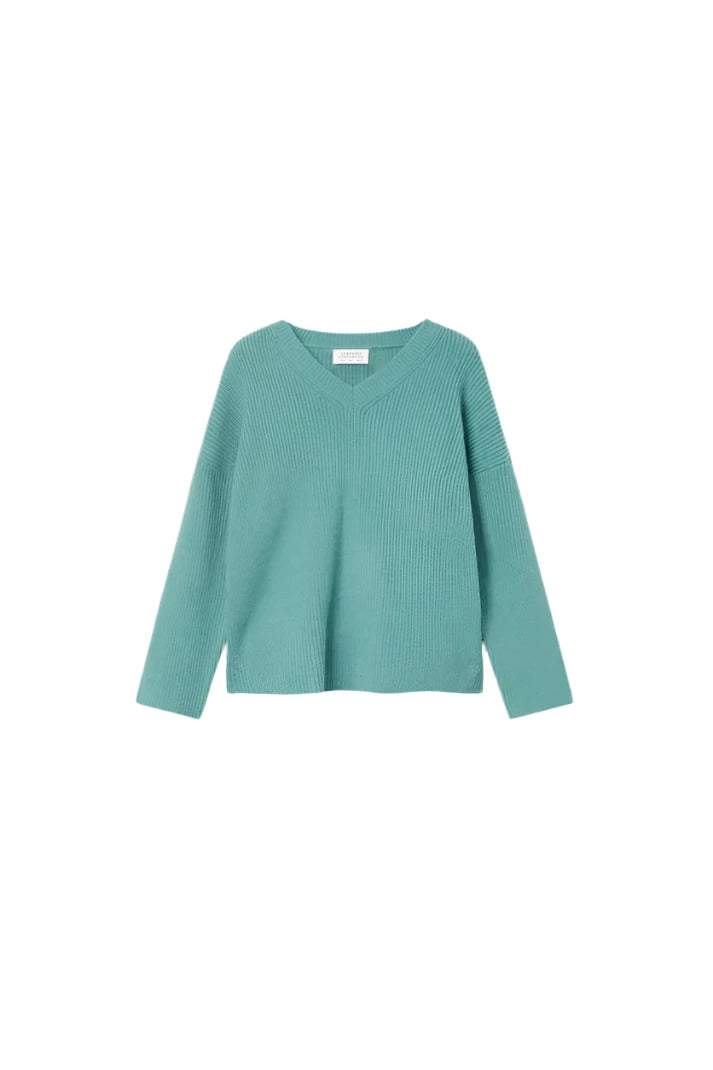 Compania Fantastica Green V-neck sweater