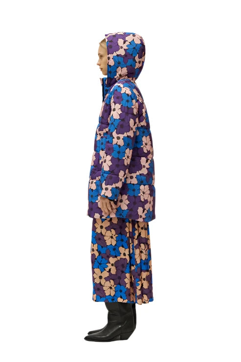 Compania Fantastica Camille Floral Print Quilted Coat