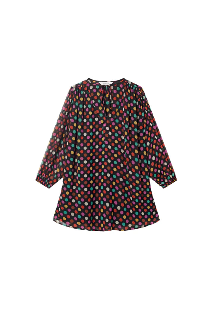 Compania Fantastica Short multicolor polka dot print dress