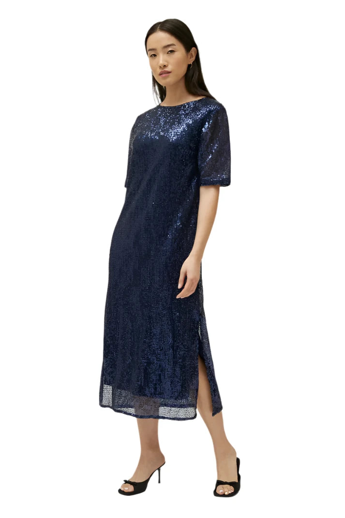 Compania Fantastica Blue sequin midi dress