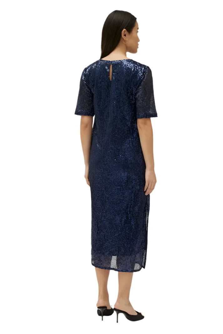 Compania Fantastica Blue sequin midi dress