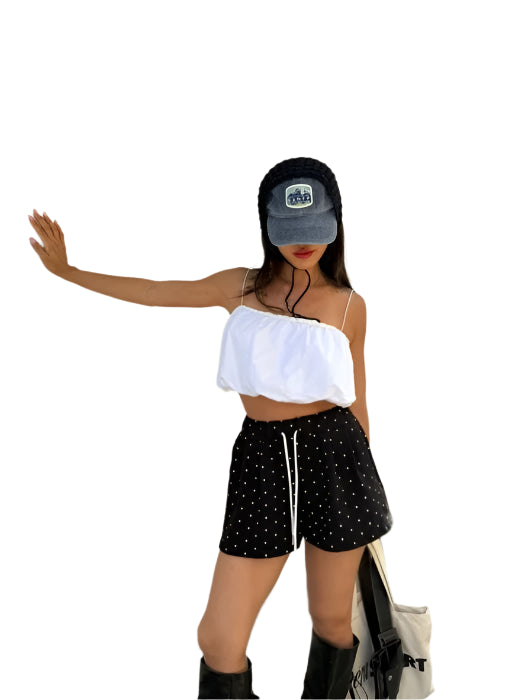 Clever Alice Polka Dot Pintuck Shorts