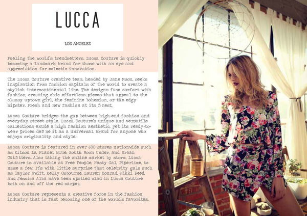 New Lines Love Sadie and Lucca will be on sale at our June Pop Up Sample Sale