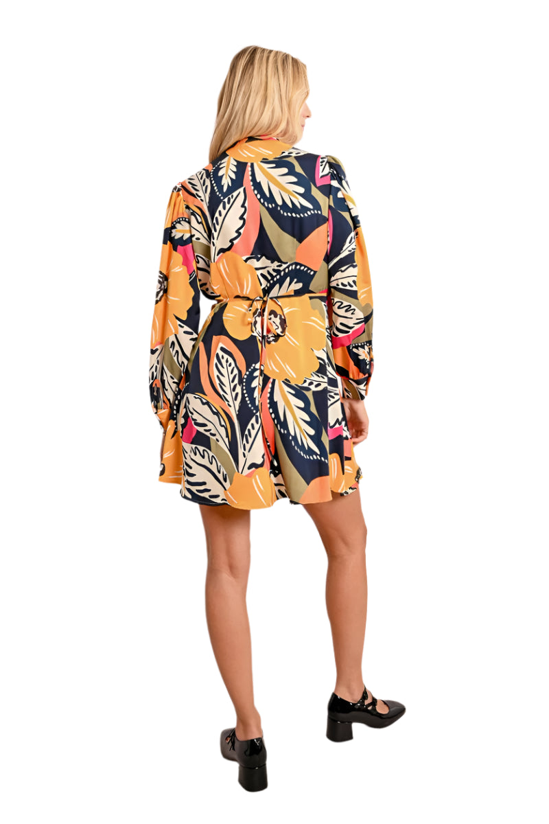 Molly Bracken Short Patterened Wrap Dress