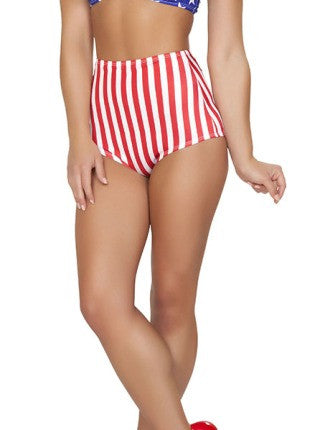 high waisted red and white striped shorts