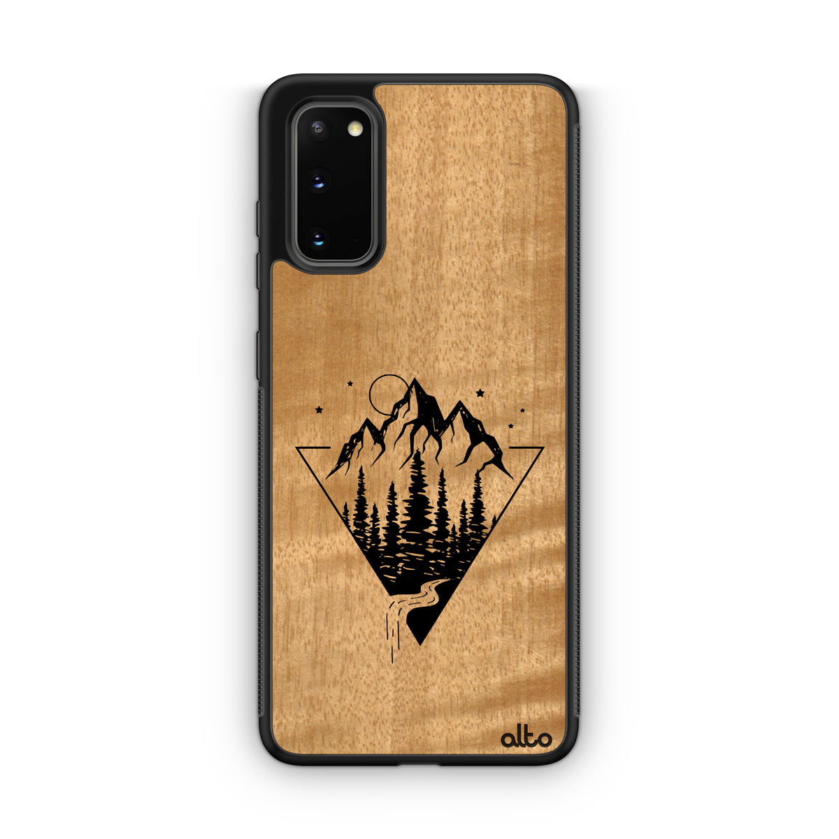 Samsung S22, S21, S20 FE Wooden Case -Mountain Streams Design | Anigre ...