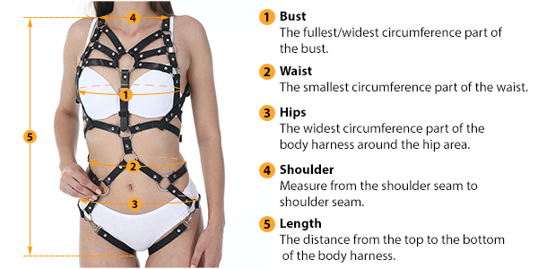 how to measure female body harness size