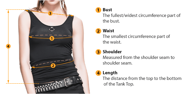 how to measure female tank top size