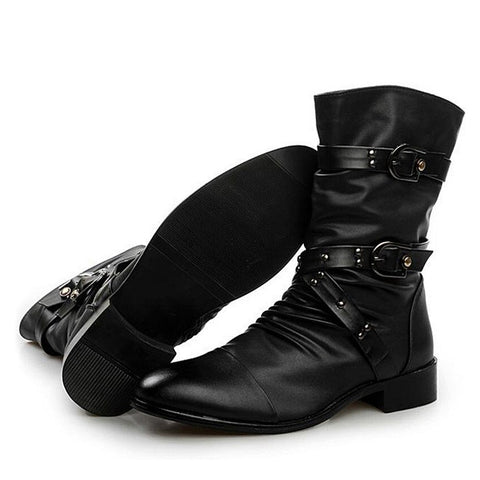 British Style Faux Leather Steampunk Men's Boots.