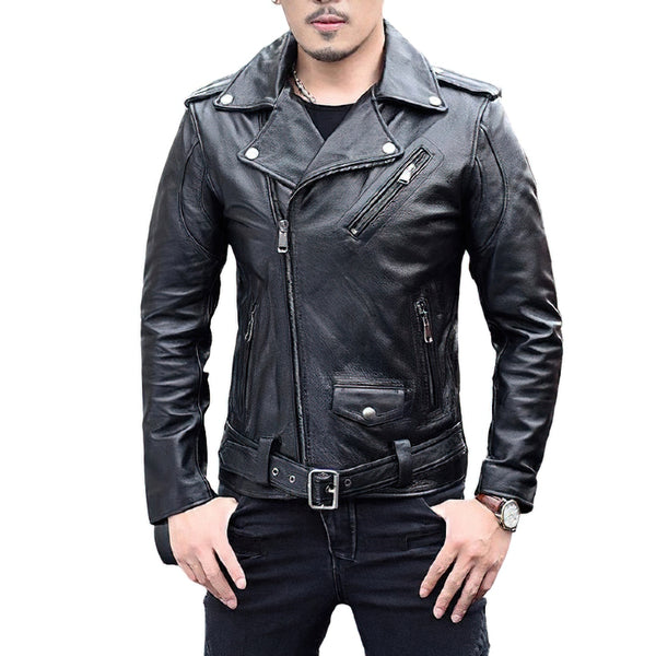 Brand cool Jackets With Genuine Leather / Men's Jacket In Biker Style ...
