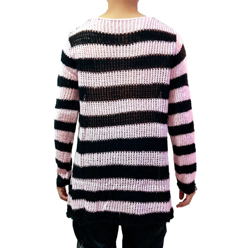 grunge striped sweater