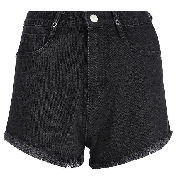 Rock Style Denim Short Shorts for Women / High Waist Sexy Hollow Back ...