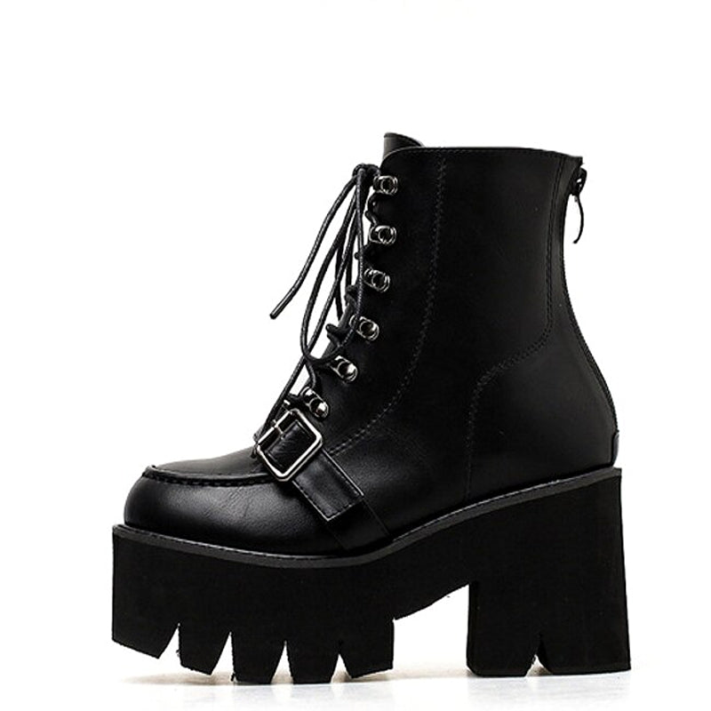 high heeled steel toe boots