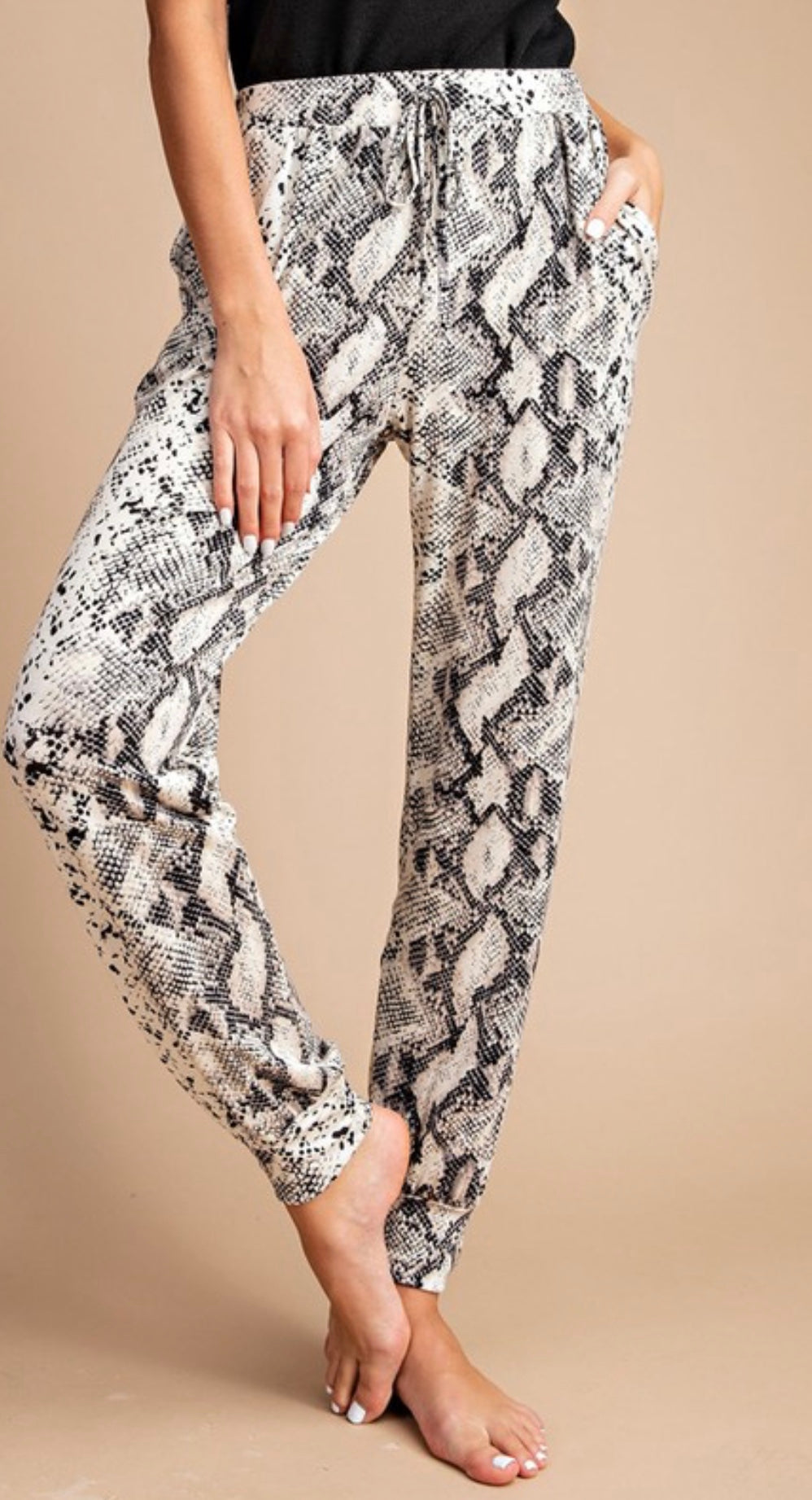 snake print joggers