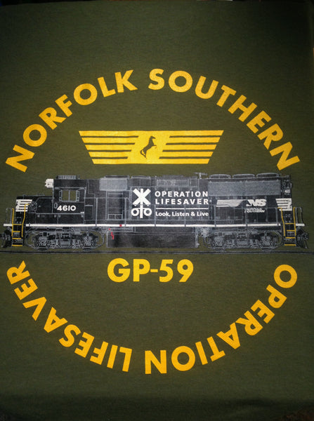 NS (Norfolk Southern) GP59 Operation Lifesaver Unit Shirt – Mohawk Design