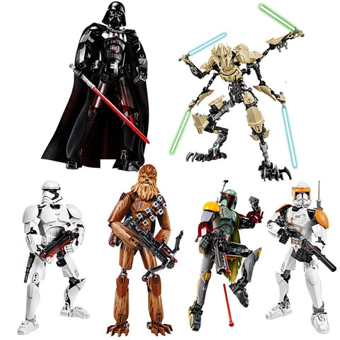 A set of 6 Star Wars Buildable Action Figurines