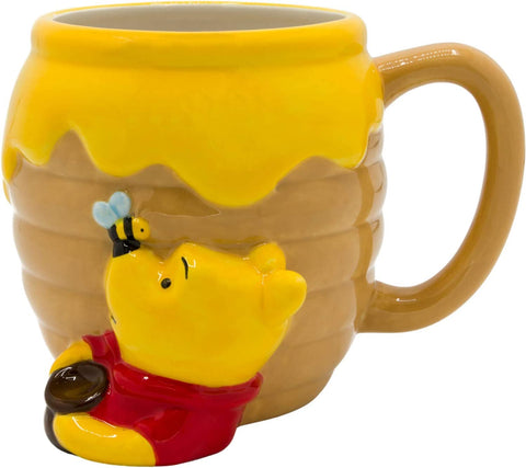 Silver Buffalo Winnie the Pooh Honey "Hunny" Pot Ceramic 3D Sculpted Coffee Mug.