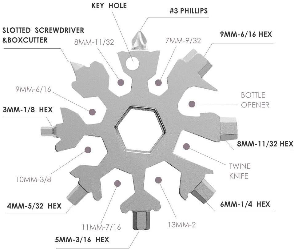 18 in 1 Snowflake Multi Tool