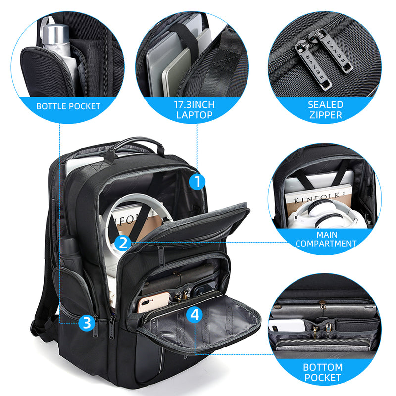 BANGE 15.6inch Laptop Backpack for Men，Business Travelling Backpacks w ...