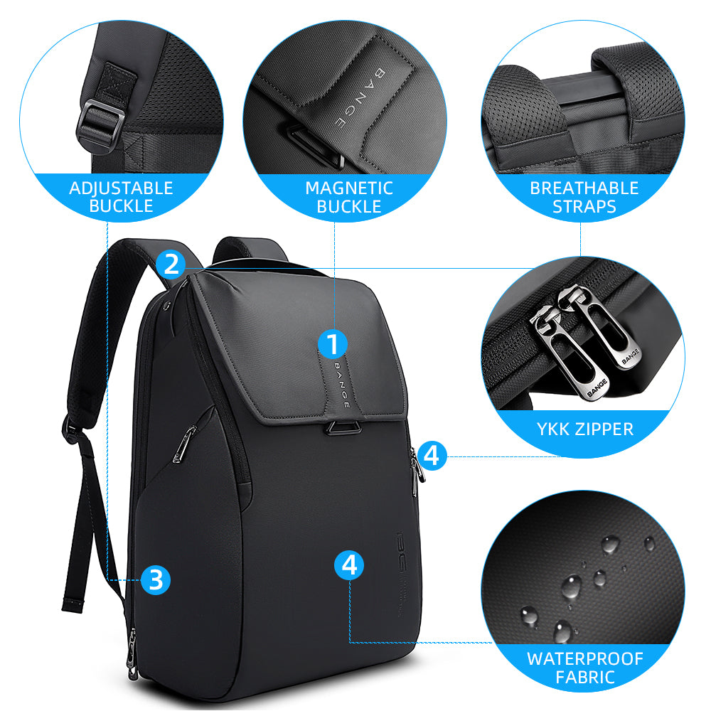 BANGE 15.6 inch laptop backpack for man,short journey waterproof bag p ...