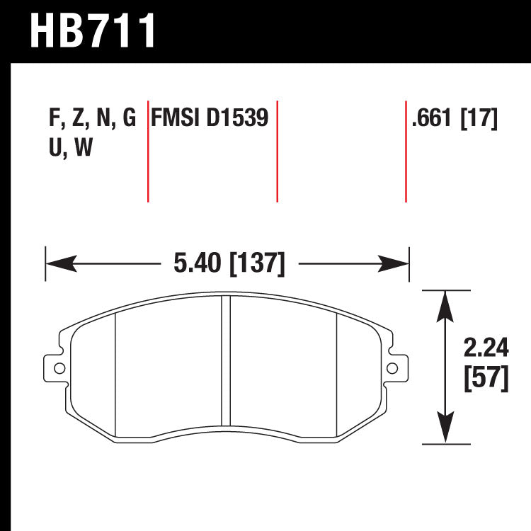 Hawk HB711G.661 Racing Pad - DTC-60 Compound – OG Racing