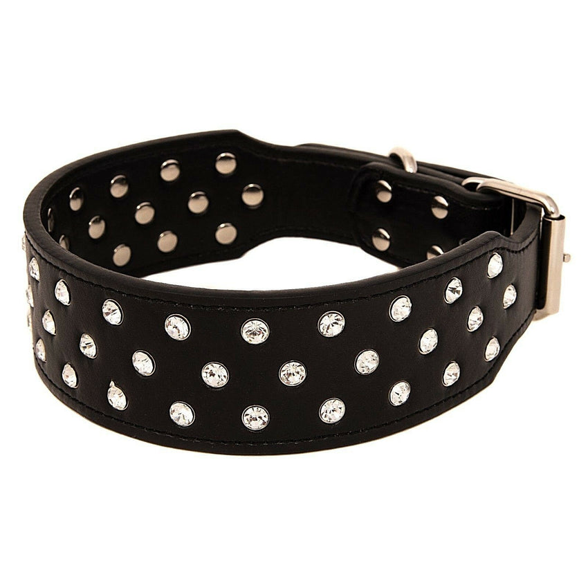 pink diamond studded dog collar