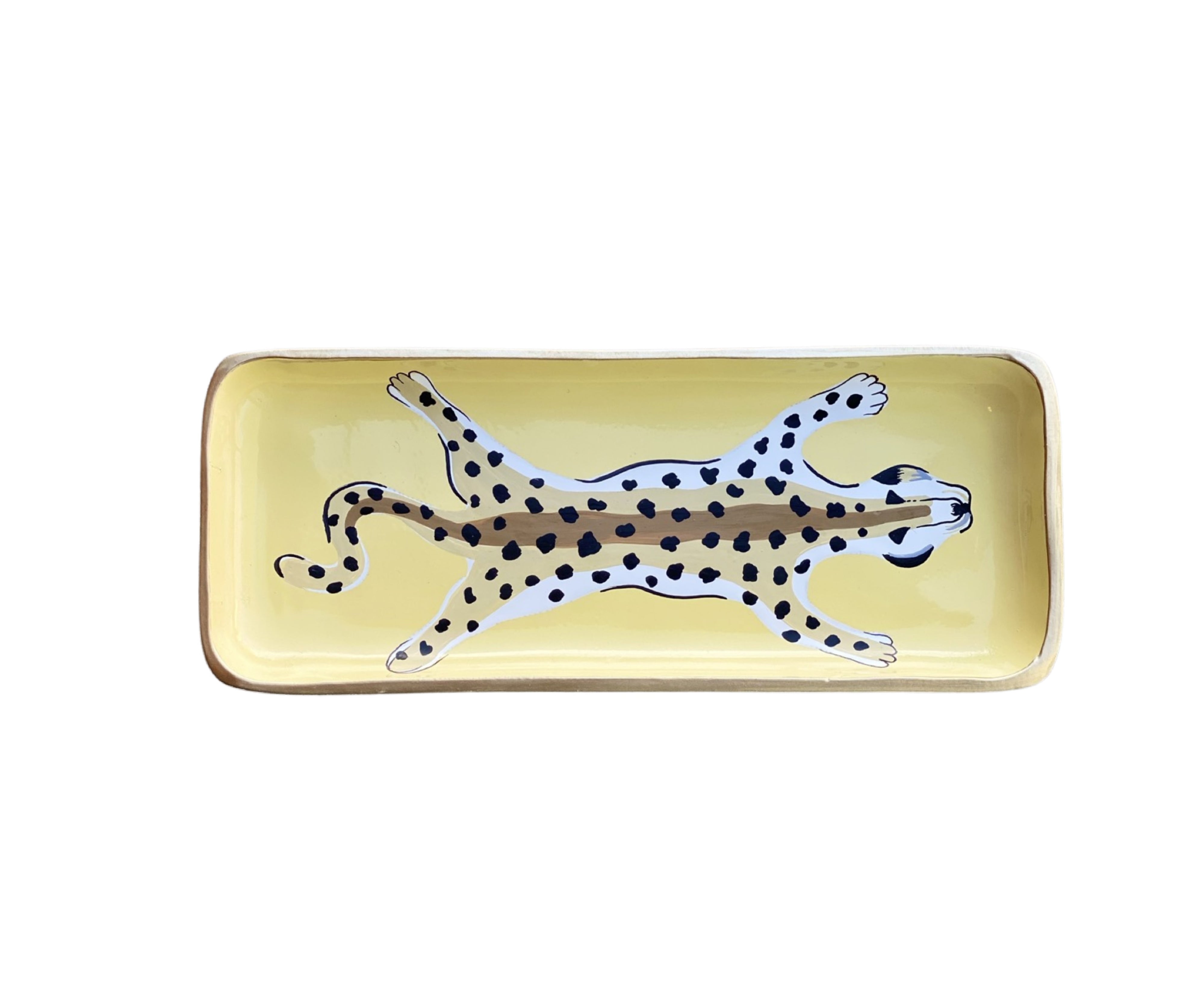 Dana Gibson Cream Leopard Tray, Small and Buttery | Dana Gibson