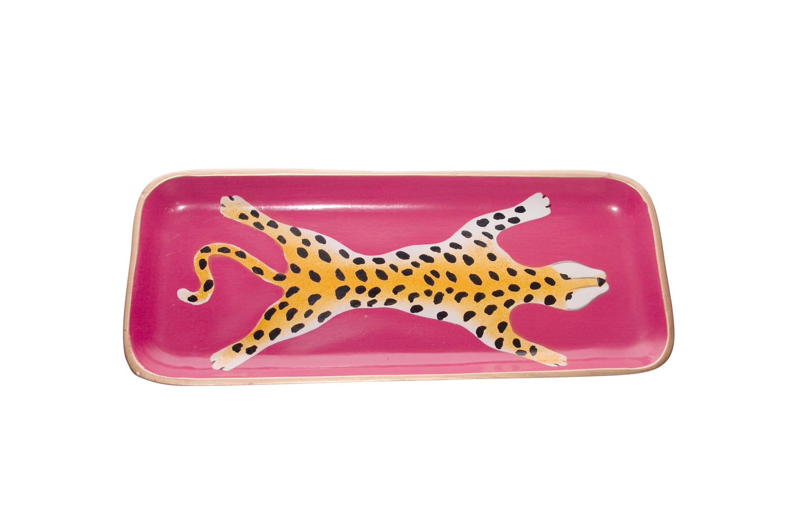 Dana Gibson Cream Leopard Tray, Small and Buttery