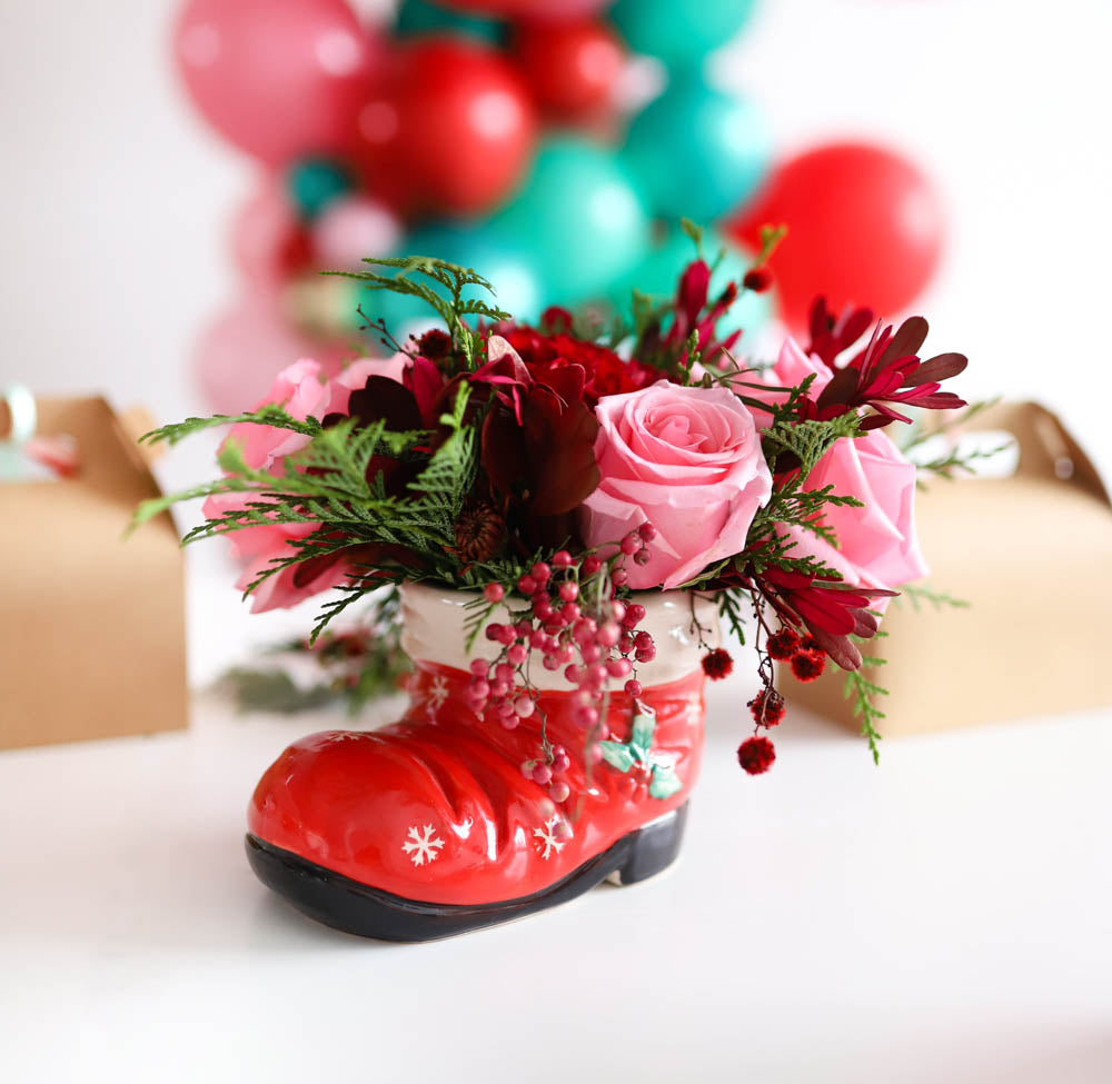 Santa's Boot Floral Arrangement