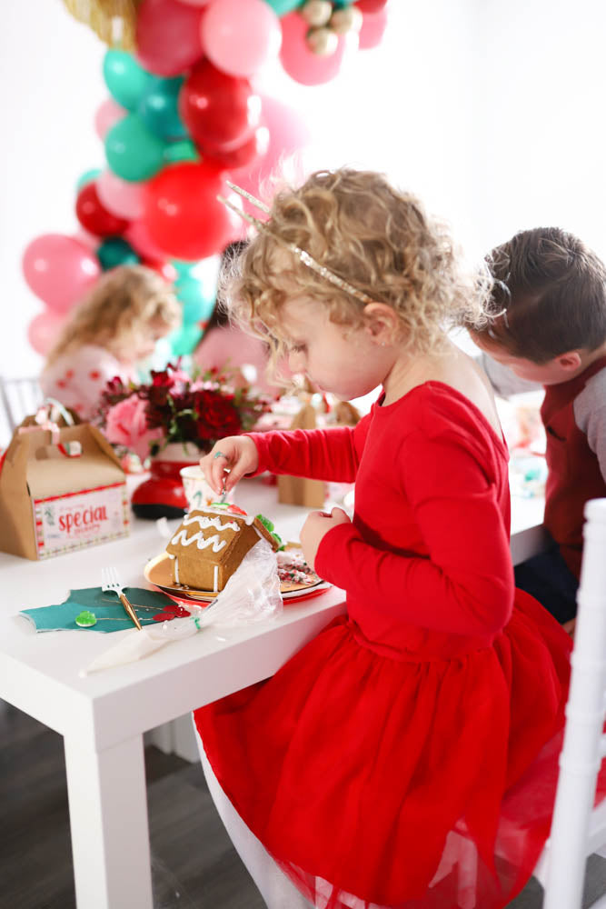 Gingerbread house decorating