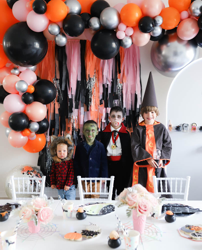 Covid Halloween Spooktacular Party Boys in Costume A Little Confetti Party Blog