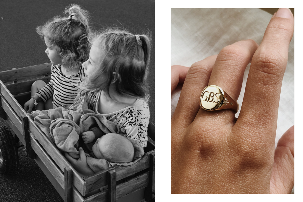 Handmade gold signet and supernova ring. Family heirloom.