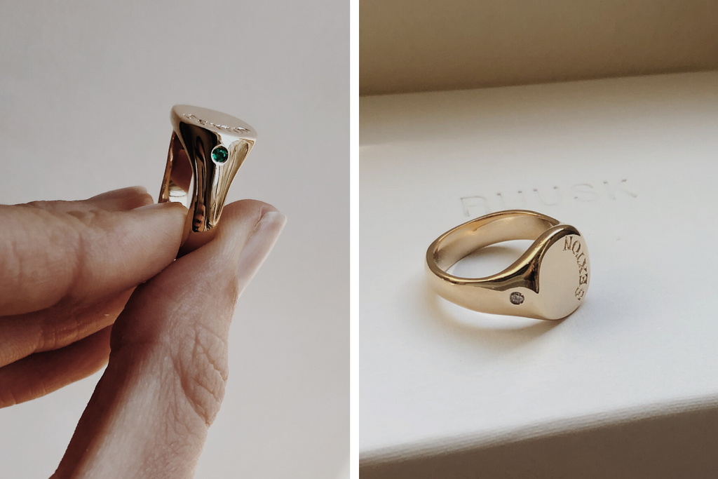 RUUSK modern heirlooms, custom gold ring.