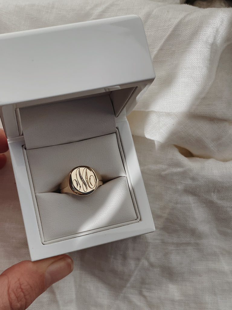 Personalized Handengraved monogram Initials Ring -available in