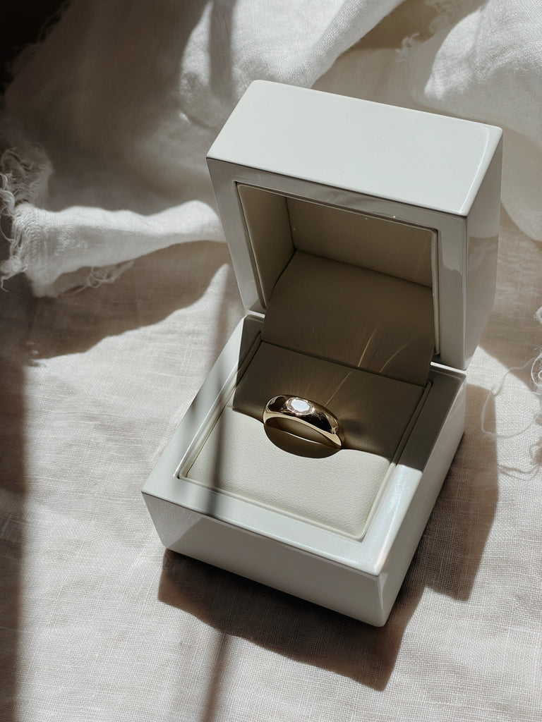 RUUSK Oval Diamond Wide Organic engagement ring, made in Sydney Australia
