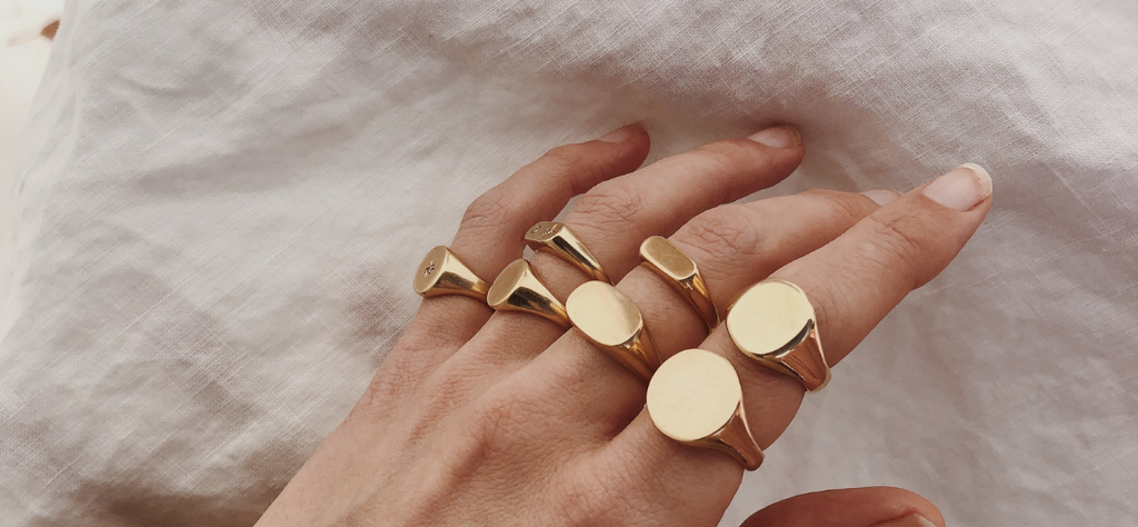 RUUSK solid gold signet rings