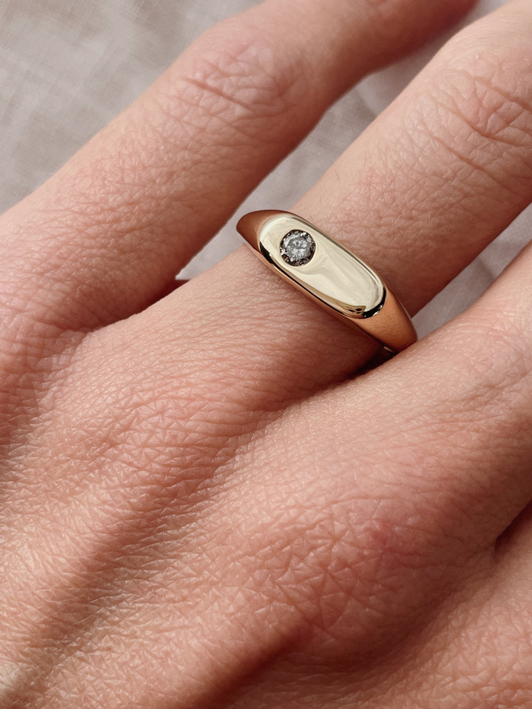 Solid Gold Salt and Pepper Ring made in Australia