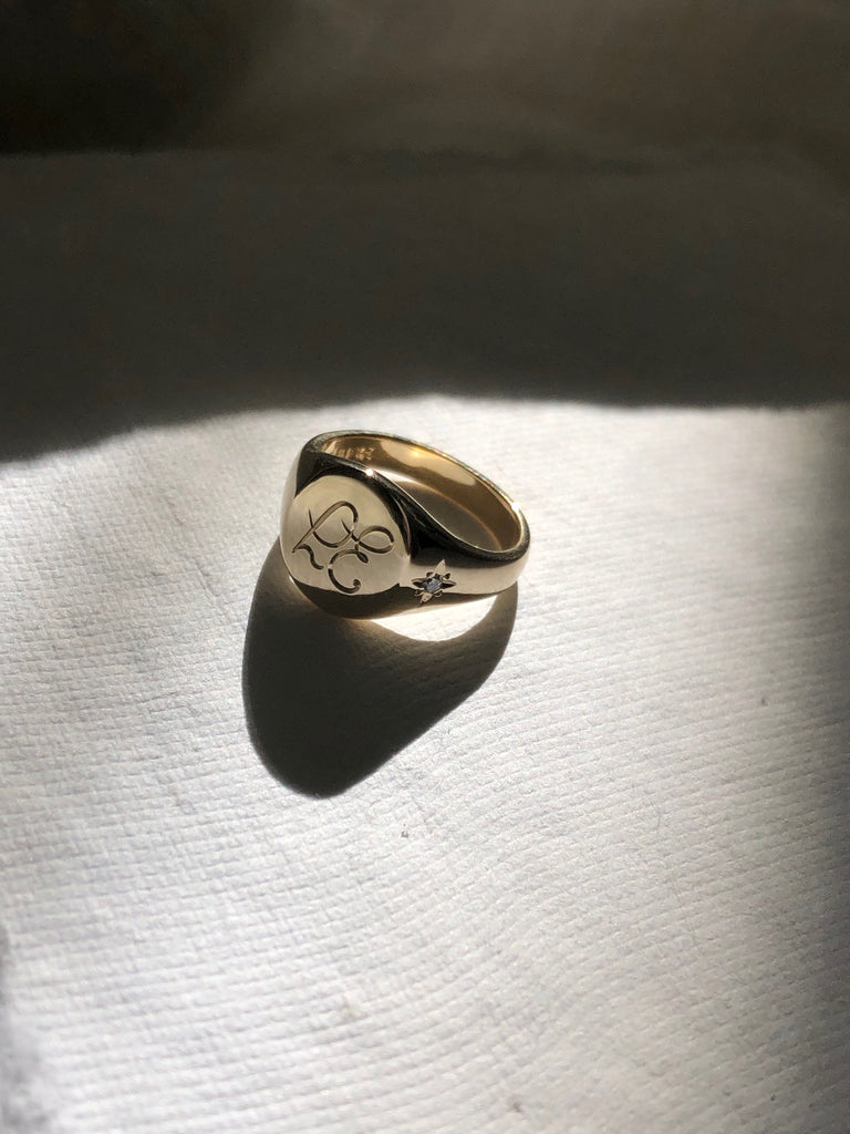 custom signet ring with engraving - RUUSK jewellry