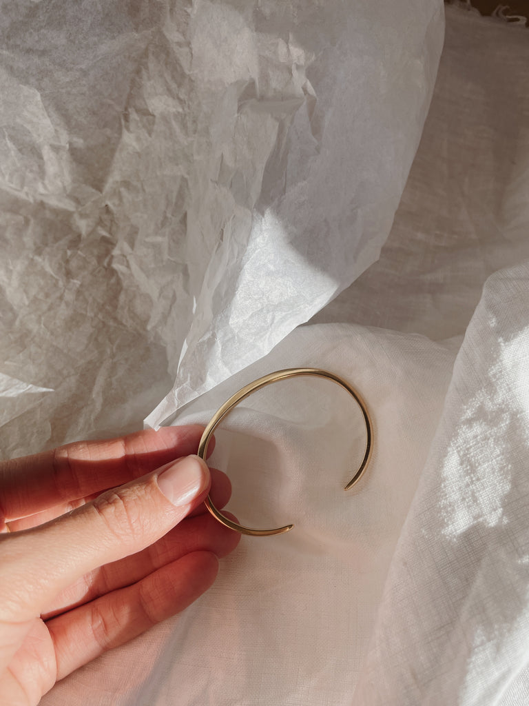 RUUSK Hand Carved Cuff in solid yellow Gold