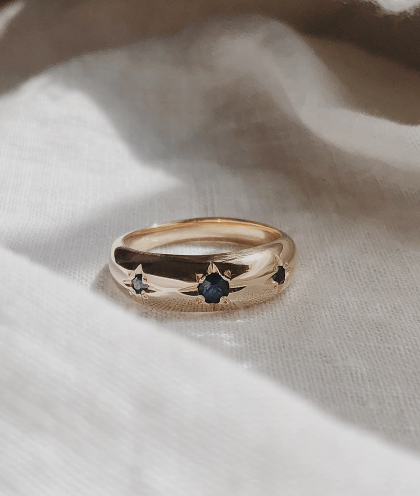 RUUSK jewellery Australian Sapphire Supernova ring