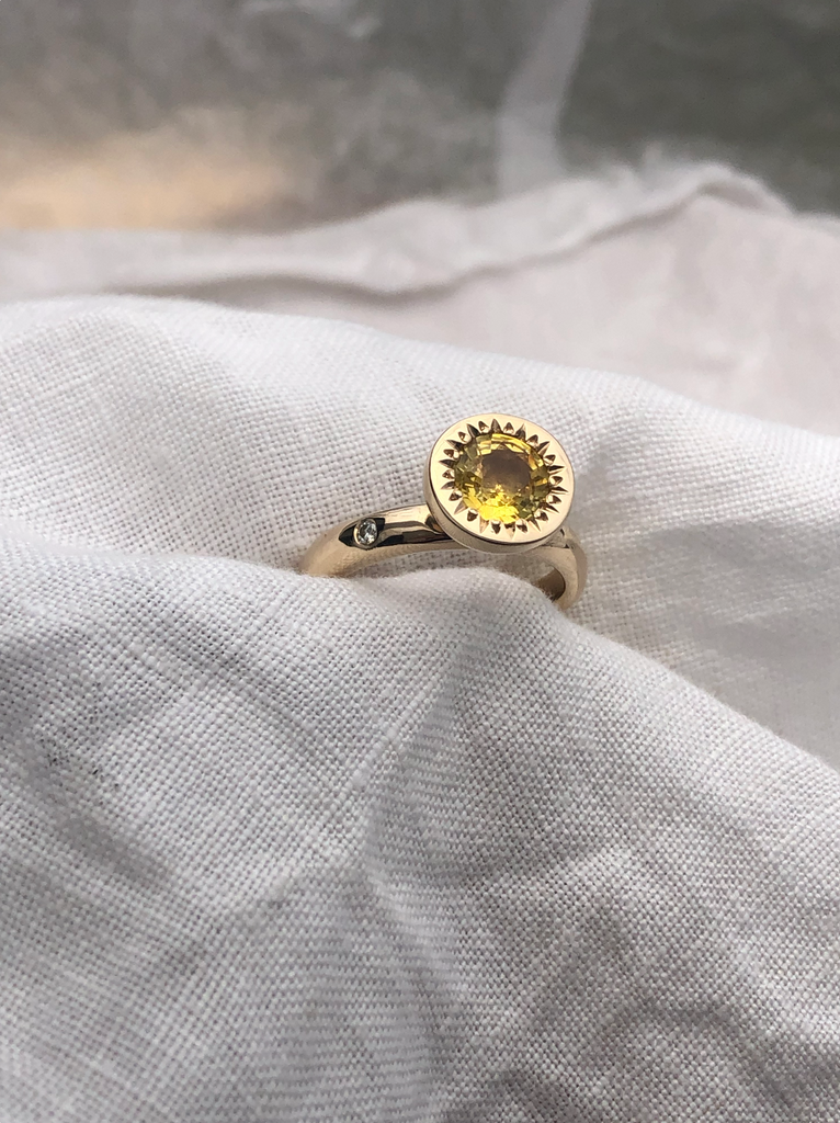 yellow sapphire solitaire ring