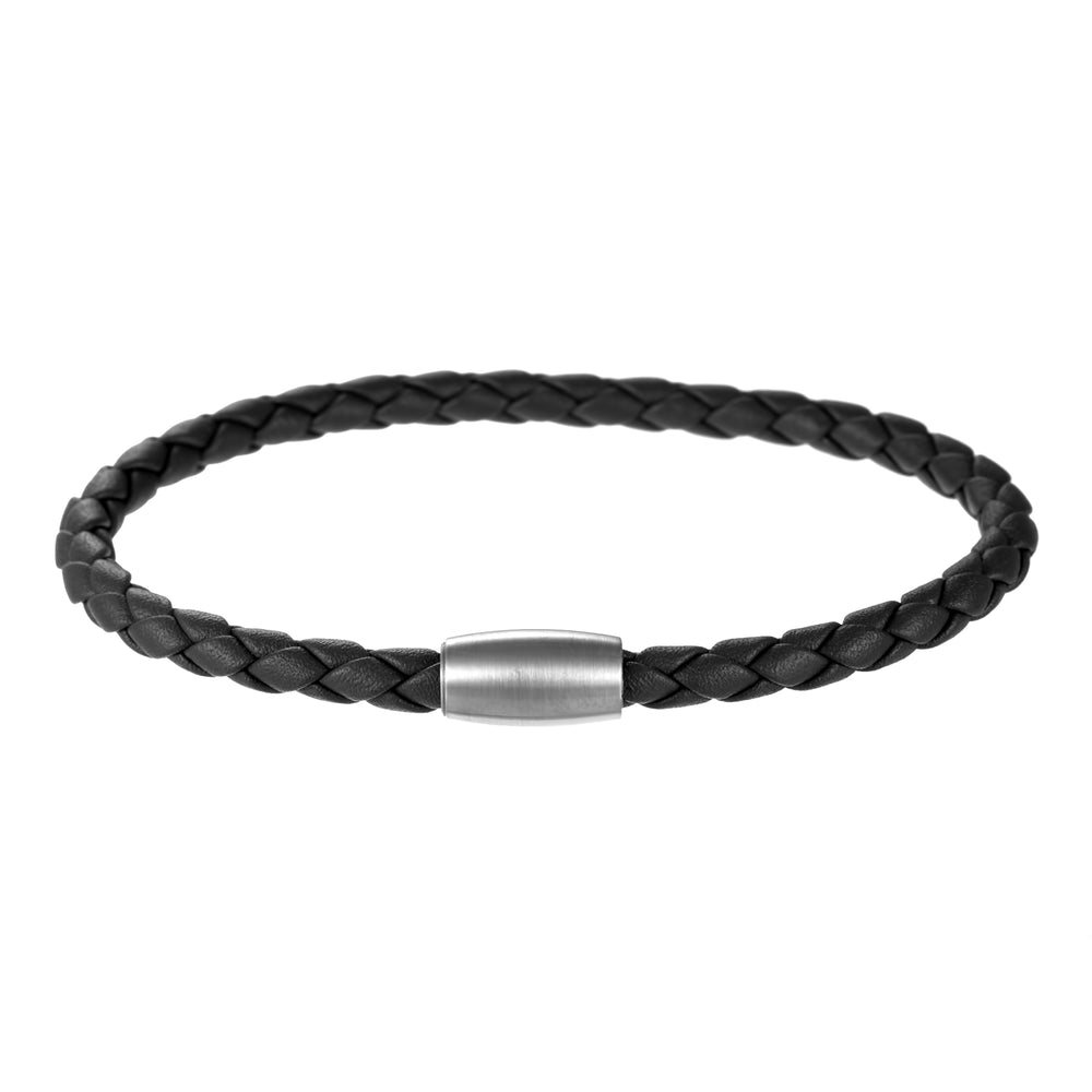 Black Leather Cord Men's Bracelet – LINK UP | Cufflinks and Men's ...