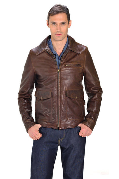Schott 563 Waxy Cowhide Leather Delivery Jacket – K U H L M A N