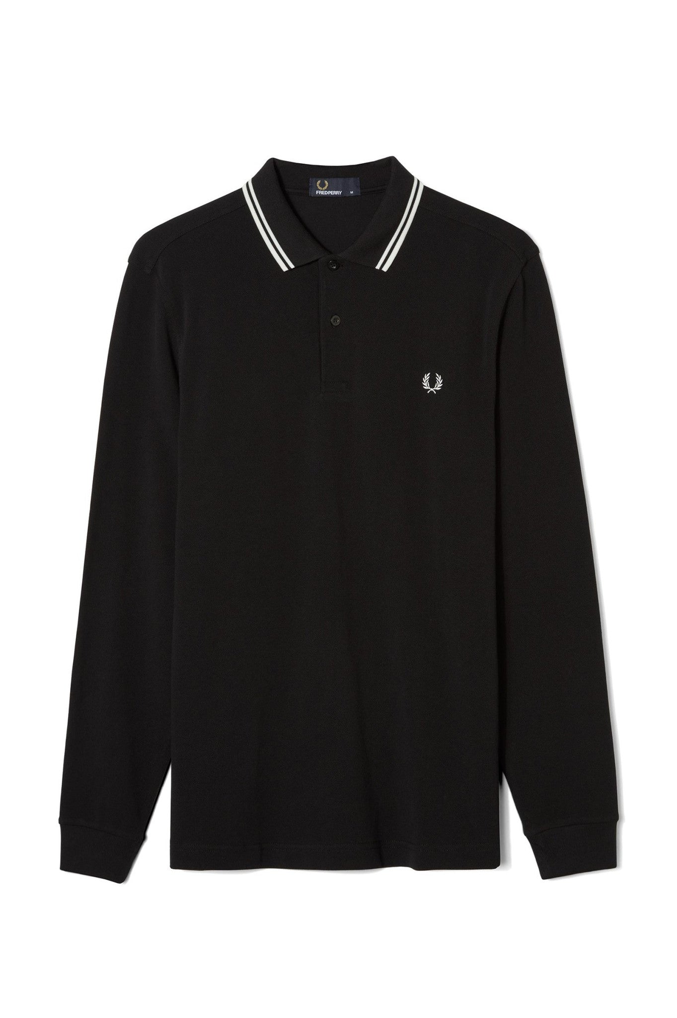 fred perry long sleeve twin tipped polo shirt