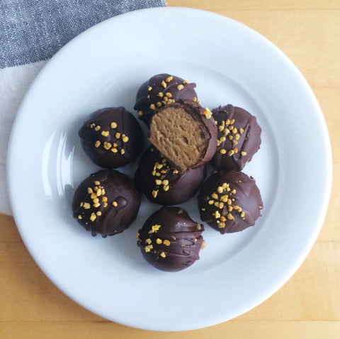 Chocolate superfood truffles made with JOYÀ Bliss cacao elixir