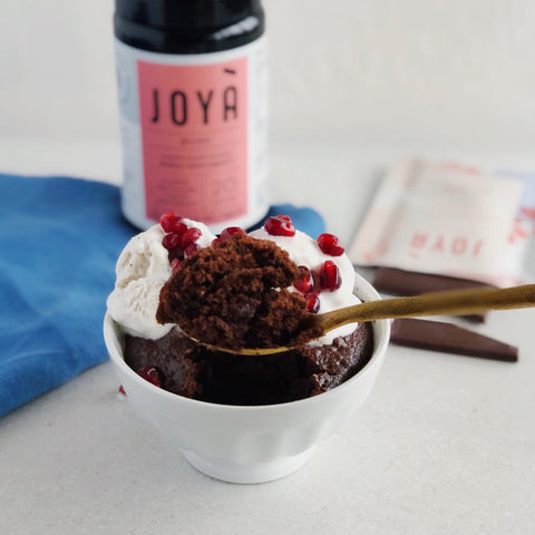  image of JOYÀ Recipe for mug cake using Bliss and dark chocolate 