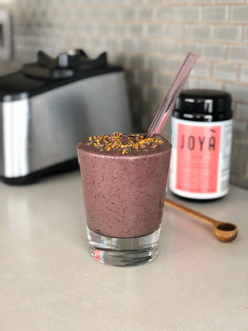 JOYÀ "Blueberry Bliss" Virgo Horoscope Smoothie with Cacao and Nut Butter