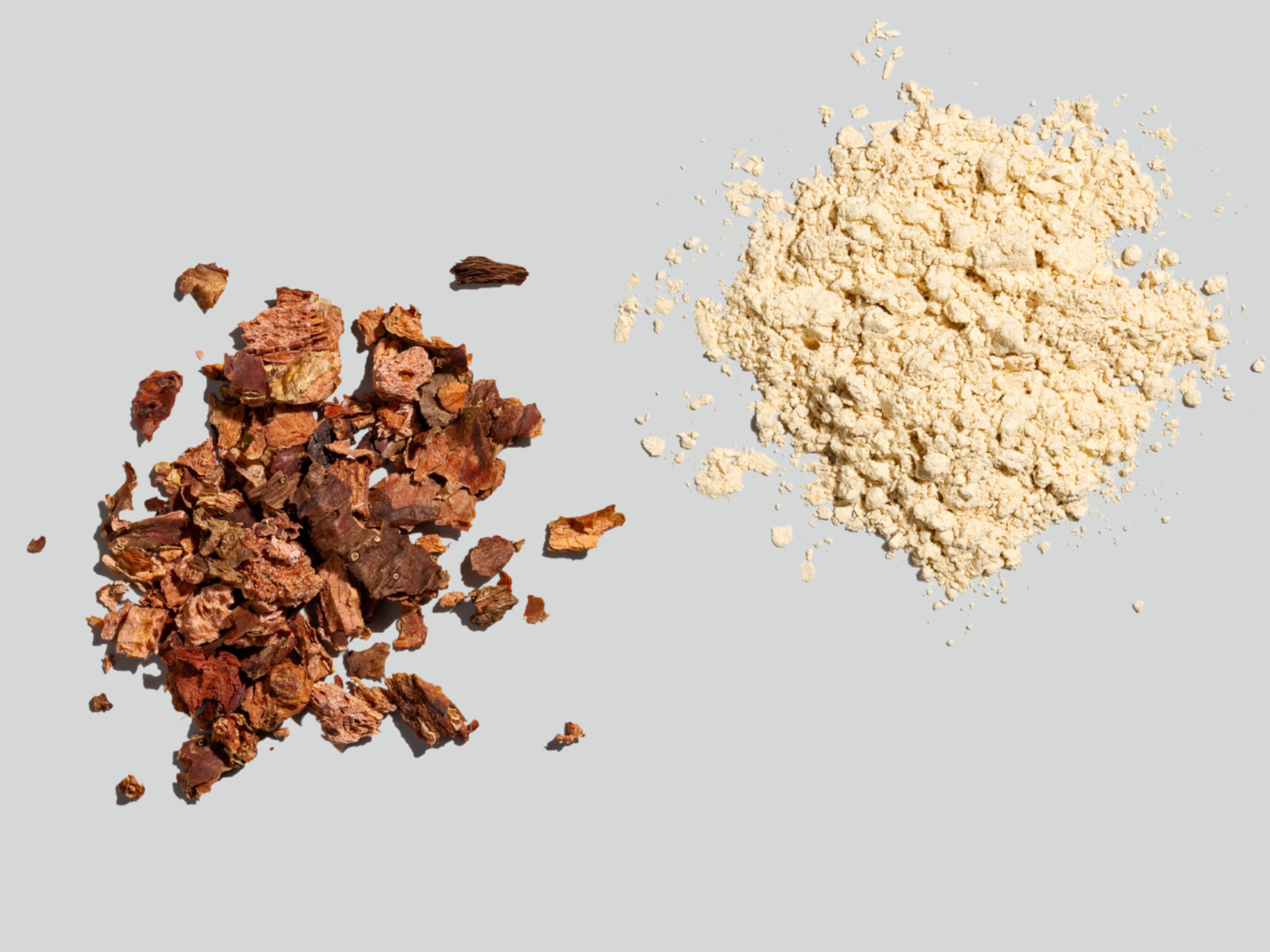 Powdered and dried rhodiola and ashwagandha