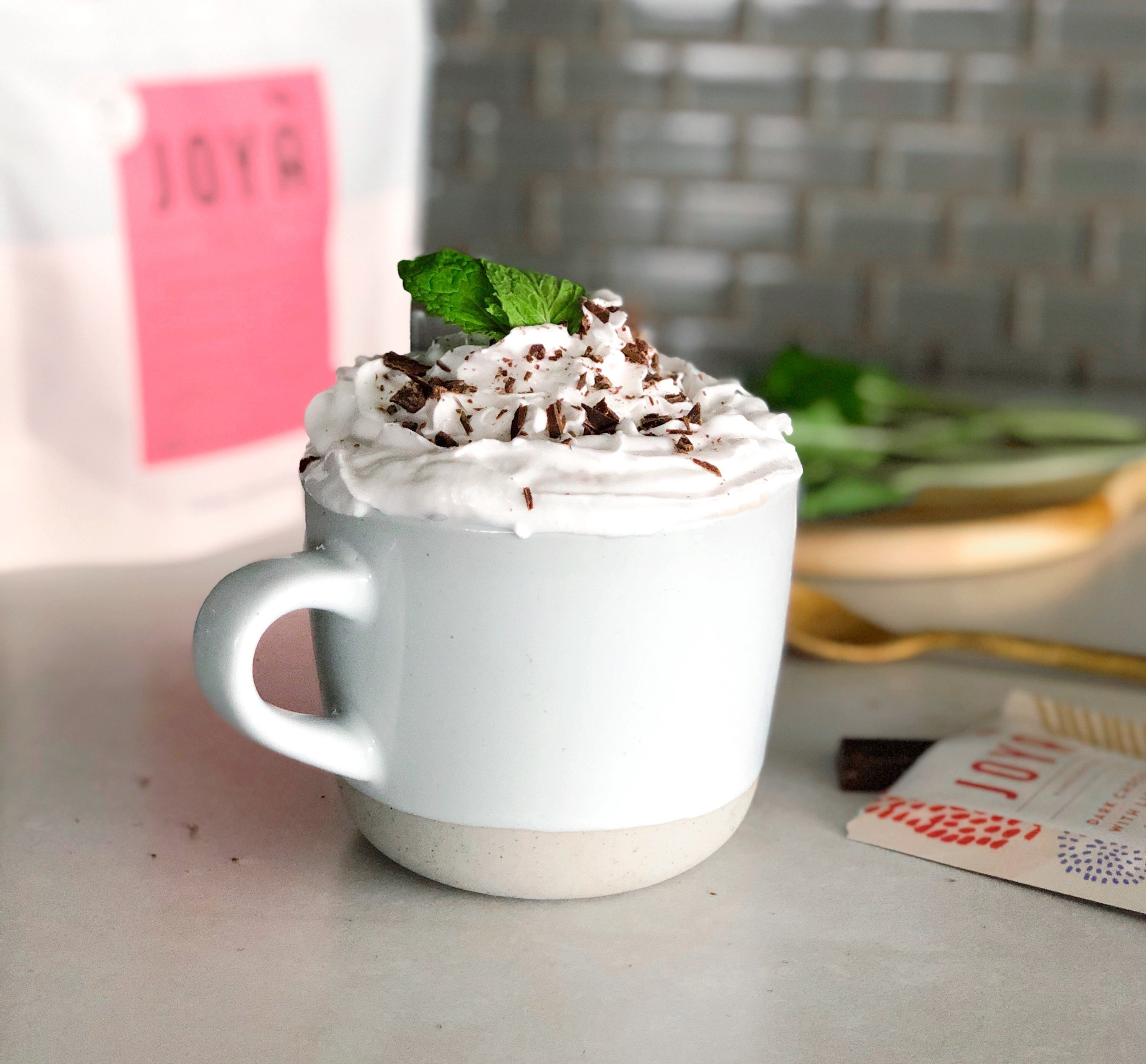 Peppermint Hot Chocolate with JOYÀ's Calm Cacao Superblend