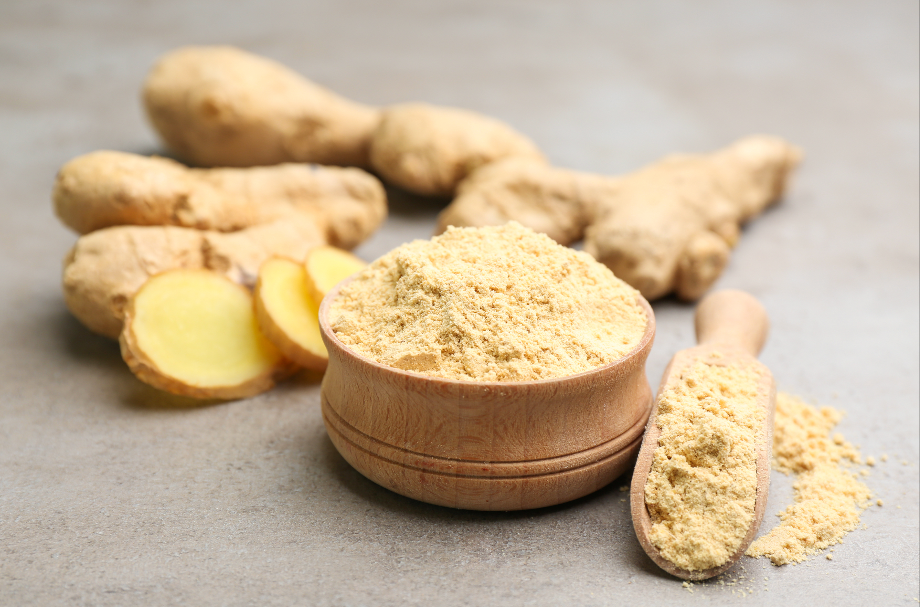 Image of fresh and powdered ginger root